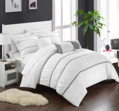 Chic Home Cheryl 10-pc King Comforter Set Bedding In White