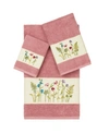 Linum Home Serenity 3-pc. Embellished Towel Set Bedding In Pink