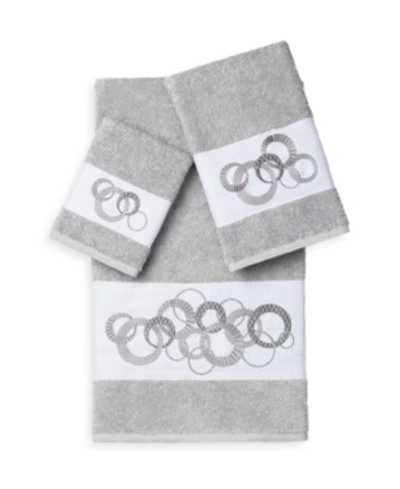 Linum Home Annabelle 3-pc. Embellished Towel Set Bedding In Light Grey