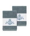 Linum Home Scarlet 2-pc. Embellished Washcloth Set Bedding In Blue