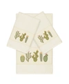 LINUM HOME MILA 3-PC. EMBROIDERED TURKISH COTTON BATH AND HAND TOWEL SET BEDDING