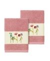Linum Home Serenity 2-pc. Embellished Washcloth Set Bedding In Pink
