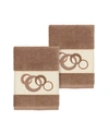 Linum Home Annabelle 2-pc. Embellished Washcloth Set Bedding In Brown