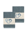 Linum Home Annabelle 2-pc. Embellished Washcloth Set In Blue