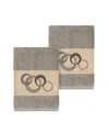 Linum Home Annabelle 2-pc. Embellished Washcloth Set Bedding In Grey