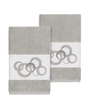 Linum Home Annabelle 2-pc. Embellished Hand Towel Set Bedding In Light Grey
