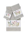Linum Home Serenity 3-pc. Embellished Towel Set Bedding In Light Grey