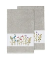 Linum Home Serenity 2-pc. Embellished Bath Towel Set Bedding In Light Grey