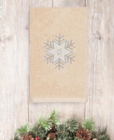 Linum Home Christmas Crystal 100% Turkish Cotton Hand Towel In Beige