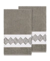Linum Home Noah 2-pc. Embellished Bath Towel Set Bedding In Grey