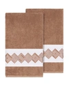 Linum Home Noah 2-pc. Embellished Bath Towel Set Bedding In Brown