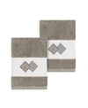 Linum Home Noah 2-pc. Embellished Washcloth Set Bedding In Grey