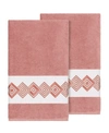 Linum Home Noah 2-pc. Embellished Bath Towel Set Bedding In Pink