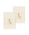 LINUM HOME EASTON 2-PC. EMBELLISHED WASHCLOTH SET BEDDING