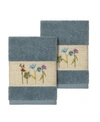 Linum Home Serenity 2-pc. Embellished Washcloth Set Bedding In Blue
