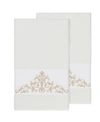 Linum Home Scarlet 2-pc. Embellished Bath Towel Set Bedding In White