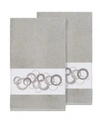 Linum Home Annabelle 2-pc. Embellished Washcloth Set Bedding In Light Grey