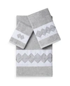 Linum Home Noah 3-pc. Embellished Towel Set Bedding In Light Grey