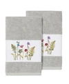 Linum Home Serenity 2-pc. Embellished Hand Towel Set Bedding In Light Grey
