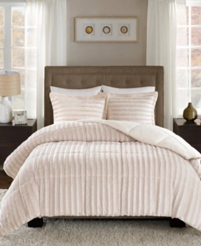 Madison Park Duke Reversible Faux Fur 3-pc. Comforter Set, King/california King In Champagne