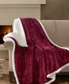 MADISON PARK ELMA EMBOSSED PLUSH THROW, 60" X 70"