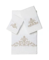 Linum Home Scarlet 3-pc. Embellished Towel Set Bedding In White