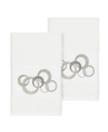 Linum Home Annabelle 2-pc. Embellished Hand Towel Set Bedding In White