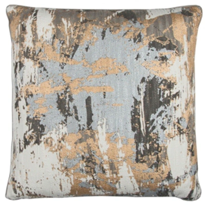 Rizzy Home Donny Osmond Abstract Design Down Filled Decorative Pillow, 20" X 20" In Gray