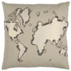RIZZY HOME 20" X 20" WORLD MAP DOWN FILLED PILLOW