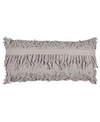 RIZZY HOME TEXTURED WITH FRINGE DECORATIVE PILLOW COVER, 14" X 26"
