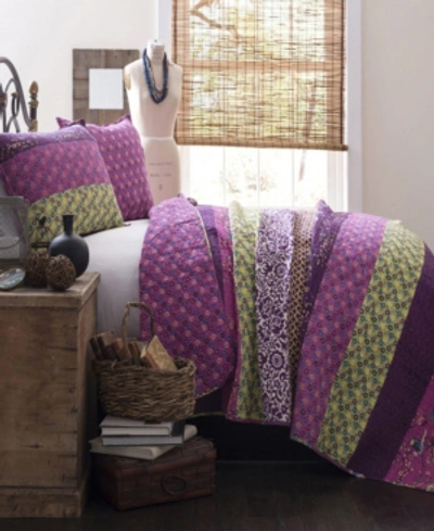 Lush Decor Royal Empire 3-piece Reversible King Quilt Set In Plum