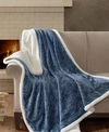 Madison Park Elma Embossed Plush Throw, 60" X 70" In Blue