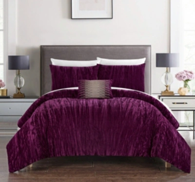 Chic Home Westmont 8-piece Queen Comforter Set Bedding In Plum