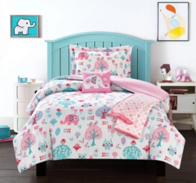 Chic Home Elephant Garden 4 Piece Twin Comforter Set Bedding In Pink