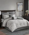 Madison Park Odette Queen 8 Piece Jacquard Comforter Set Bedding In Silver