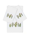 LINUM HOME MILA 3-PC. EMBROIDERED TURKISH COTTON BATH AND HAND TOWEL SET BEDDING