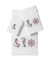 LINUM HOME EASTON 3-PC. EMBELLISHED TOWEL SET BEDDING