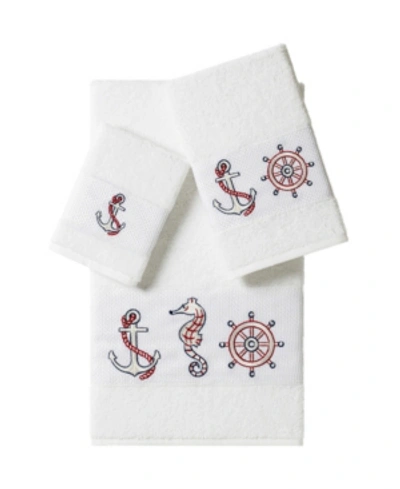 Linum Home Easton 3-pc. Embellished Towel Set Bedding In White