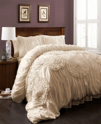 Lush Decor Serena 3pc King Comforter Set Bedding In Ivory