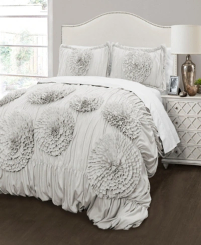 Lush Decor Serena 3pc Full/queen Comforter Set In Light Gray