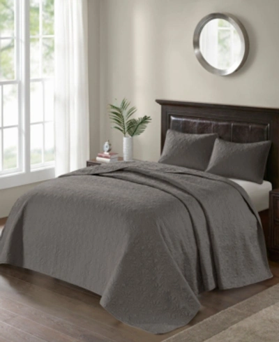 Madison Park Quebec Quilted 3-pc. Bedspread Set, King In Dark Gray