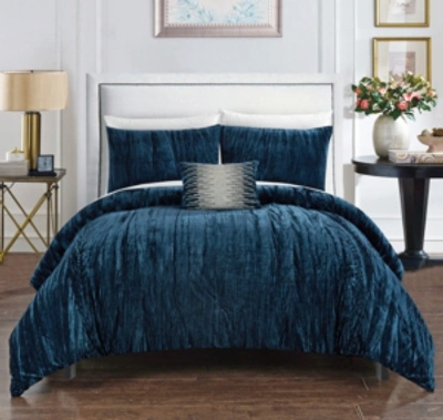 Chic Home Westmont 8-piece Queen Comforter Set Bedding In Navy