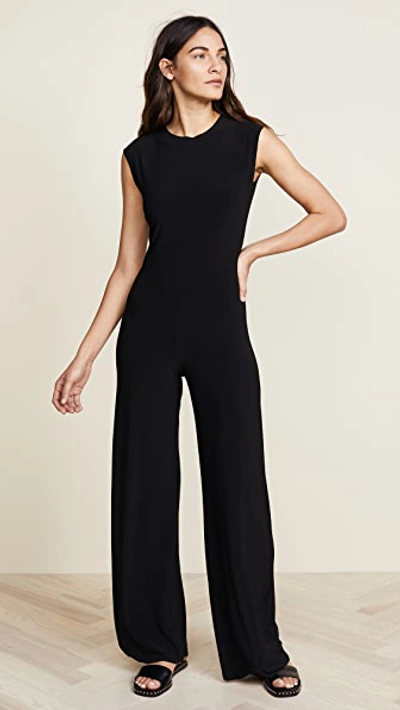 Norma Kamali Kamali Kulture Shirred Waist Jumpsuit In Black