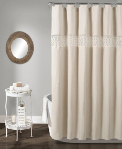 Lush Decor Dana Lace 72" X 72" Shower Curtain In Neutral