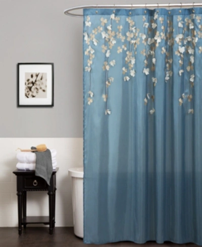 Lush Decor Flower Drops 72" X 72" Shower Curtain In Blue