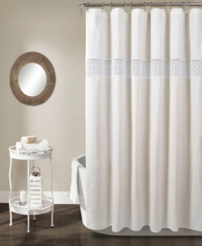 Lush Decor Dana Lace Shower Curtain, 72" X 72" In White