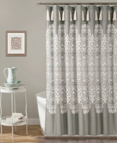Lush Decor Boho Medallion Shower Curtain, 72" X 72" In Gray