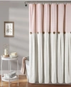 Lush Decor Linen Button Shower Curtain, 72" X 72" In Blush