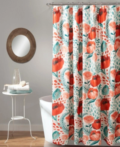 Lush Decor Poppy Garden Shower Curtain, 72" X 72" In Multi
