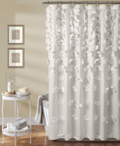 Lush Decor Riley Shower Curtain, 72" X 72" In White